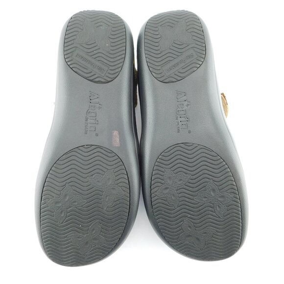 ALEGRIA Burnished Snake Print Leather Mary Jane Clogs Flats 38 - Picture 5 of 6